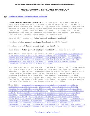 <b>employee</b> and employer. . Fedex express employee handbook pdf